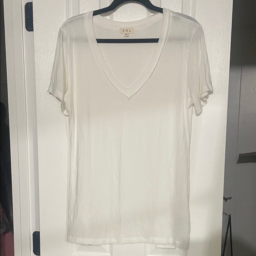 POL Women's Classic White Short Sleeve Tee